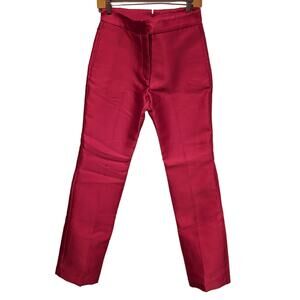 Dana Foley NYC High Waisted Straight Leg Dress Pants Pink Structured Thick